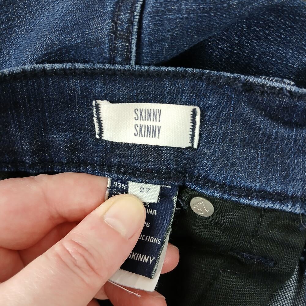 Madewell Skinny Skinny Ankle Zip Jeans size 27 med indigo blue mid-rise 28Wx29L - Picture 8 of 16